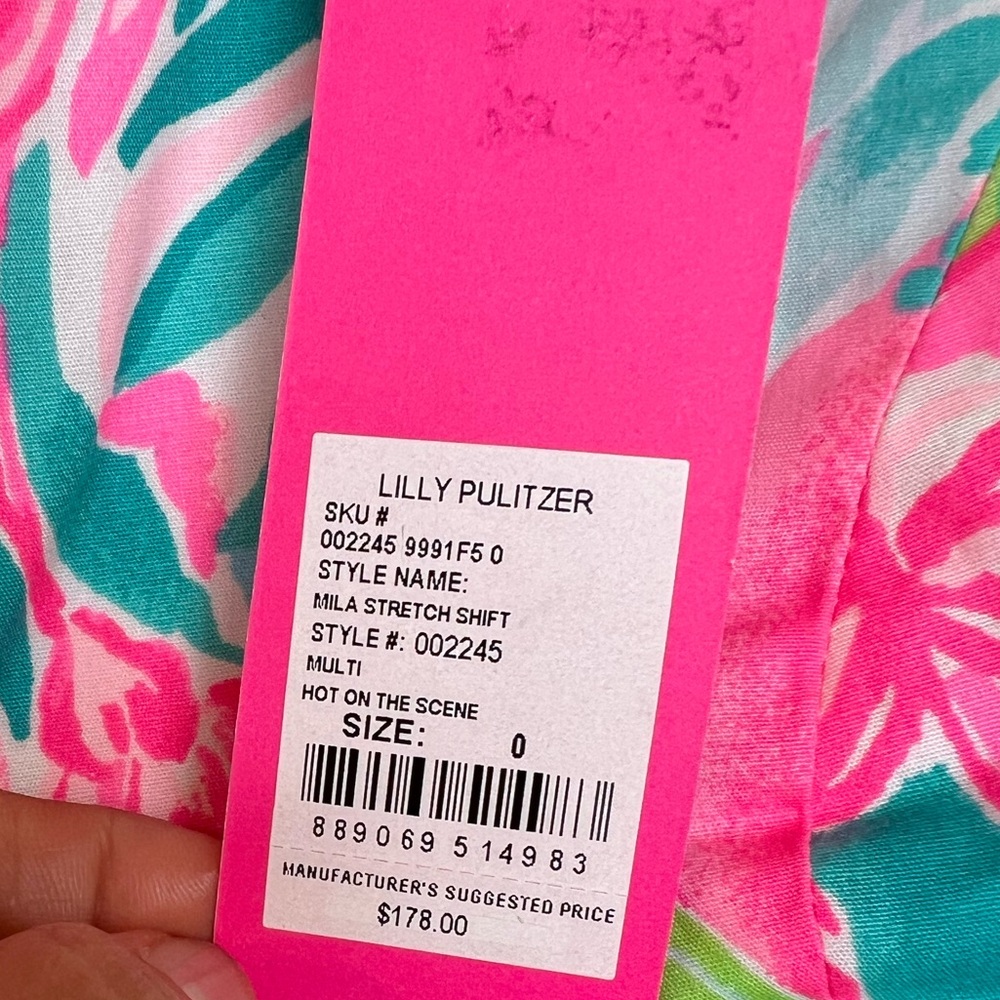 Lilly Pulitzer Mila Stretch Shift Dress, Size 0 Pink - Picture 10 of 15
